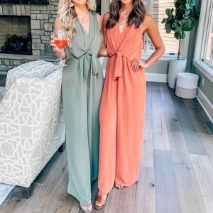 Pink Lily Boutique Unforgettable Flair Rust Jumpsuit